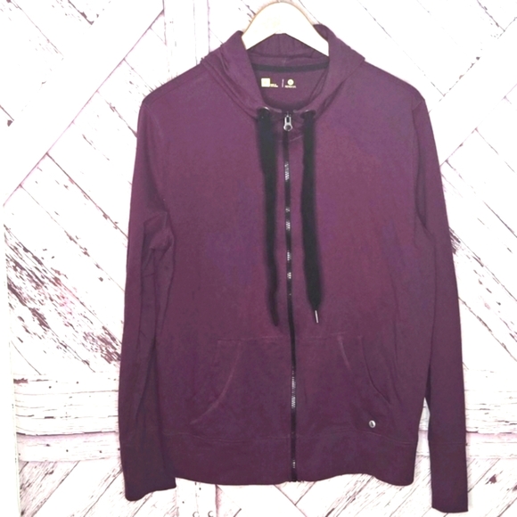 Xersion Maroon Burgundy Zip Up Sweatshirt Hooded Jacket - Picture 1 of 3